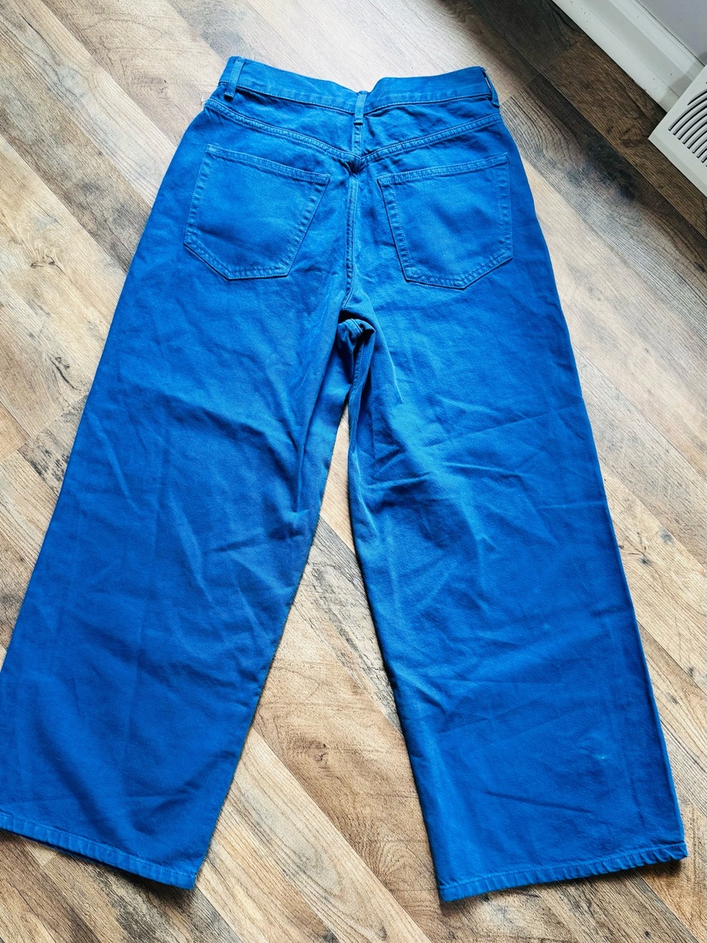 NWT Topshop Bright Blue Wide Leg Jeans US 6 UK10 High Waist Mom Jeans Denim - Picture 5 of 7
